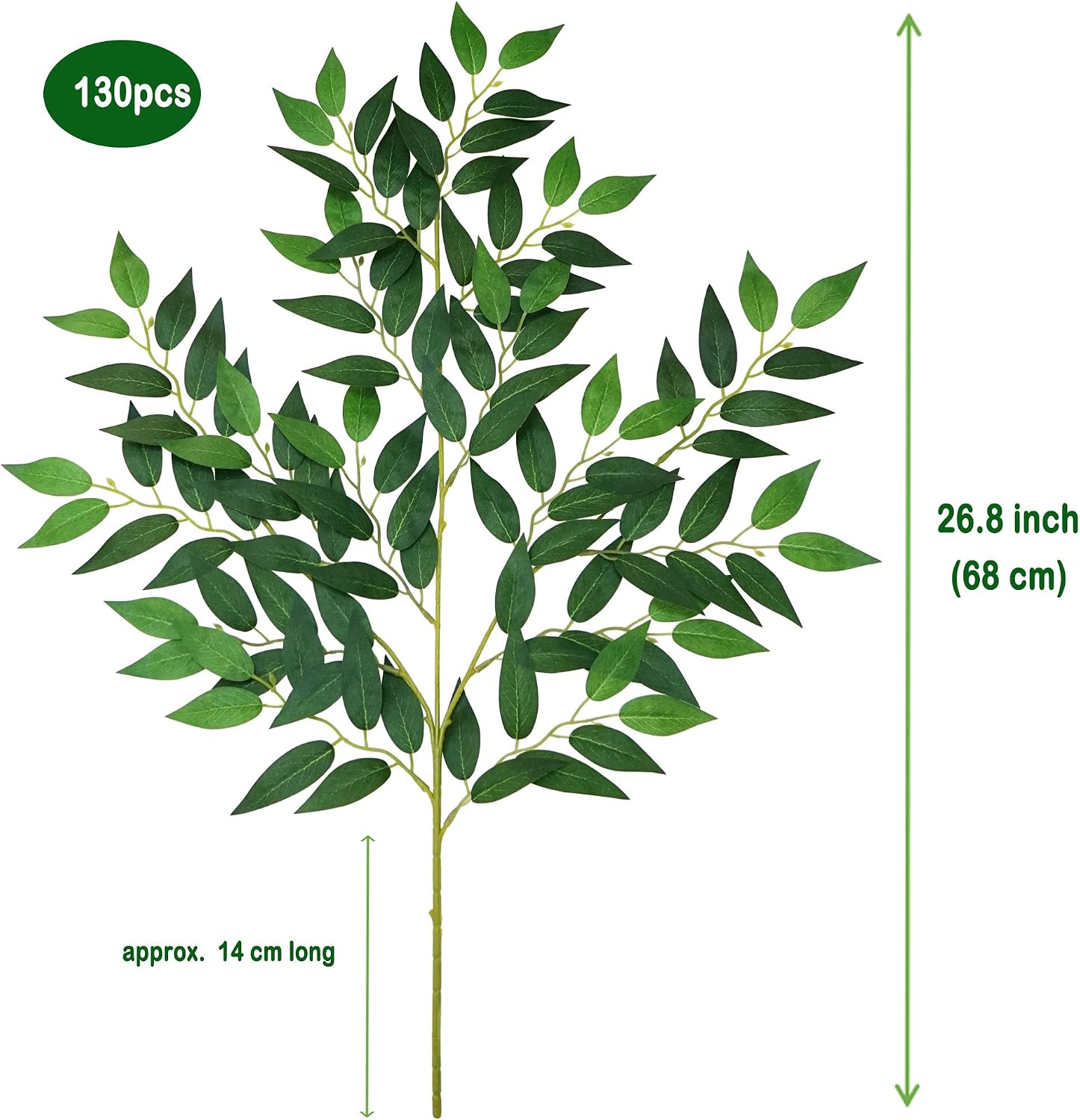 130Pcs 68CM Artificial Italian - Ruscus Stem Faux review and price